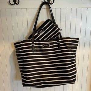 Kate spade black and white tote bag with matching wallet